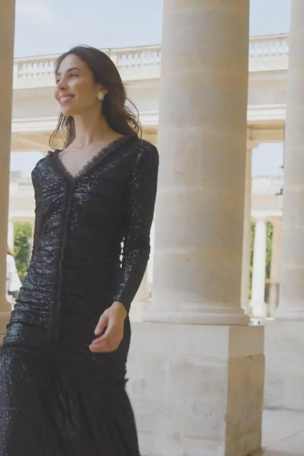 Women Needle and Thread Starlight Long Sleeve Gown Black Women Needle and Thread Starlight Long Sleeve Gown Black