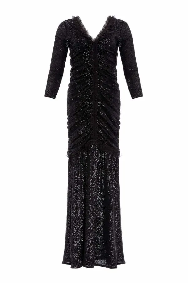 Women Needle and Thread Starlight Long Sleeve Gown Black Women Needle and Thread Starlight Long Sleeve Gown Black