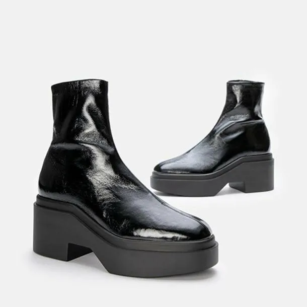 Women NELLE Stretch Naplak Black Clergerie Ankle Boots