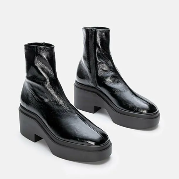 Women NELLE Stretch Naplak Black Clergerie Ankle Boots