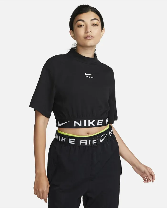 Women Nike Tops And TShirts Air Blackwhite
