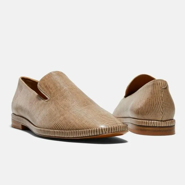 Women OLYMPIA Sand Beige Lizard Printed Clergerie Loafers and Moccasins