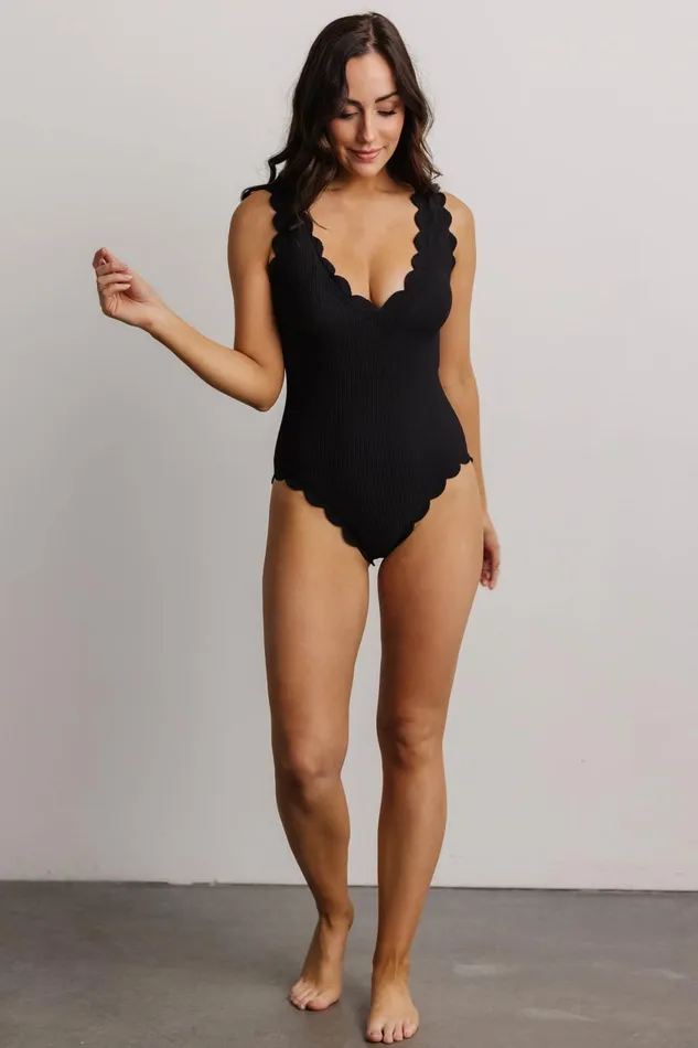 Women One Piece Baltic Born Roatn Scalloped One Piece Black Women One Piece Baltic Born Roatn Scalloped One Piece Black