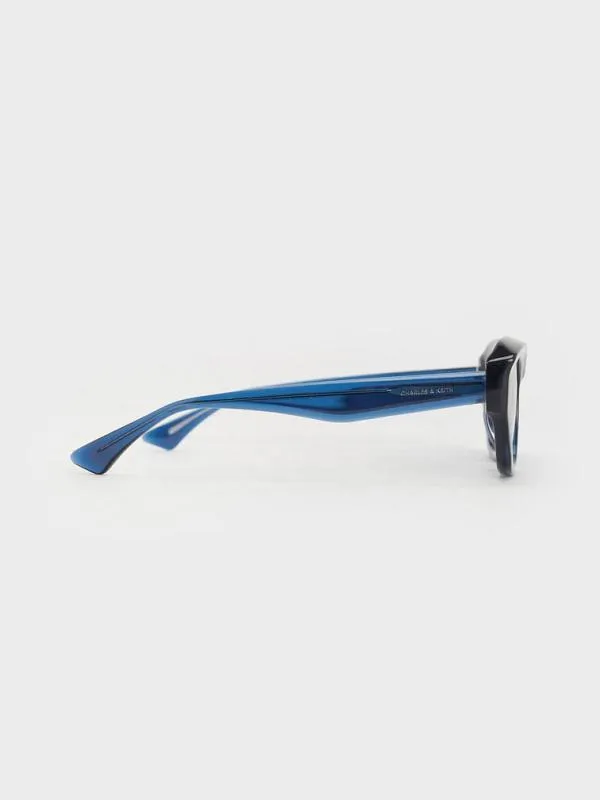 Women Onyx Recycled Acetate CatEye Sunglasses 8211 Blue CHARLES and KEITH Cateye