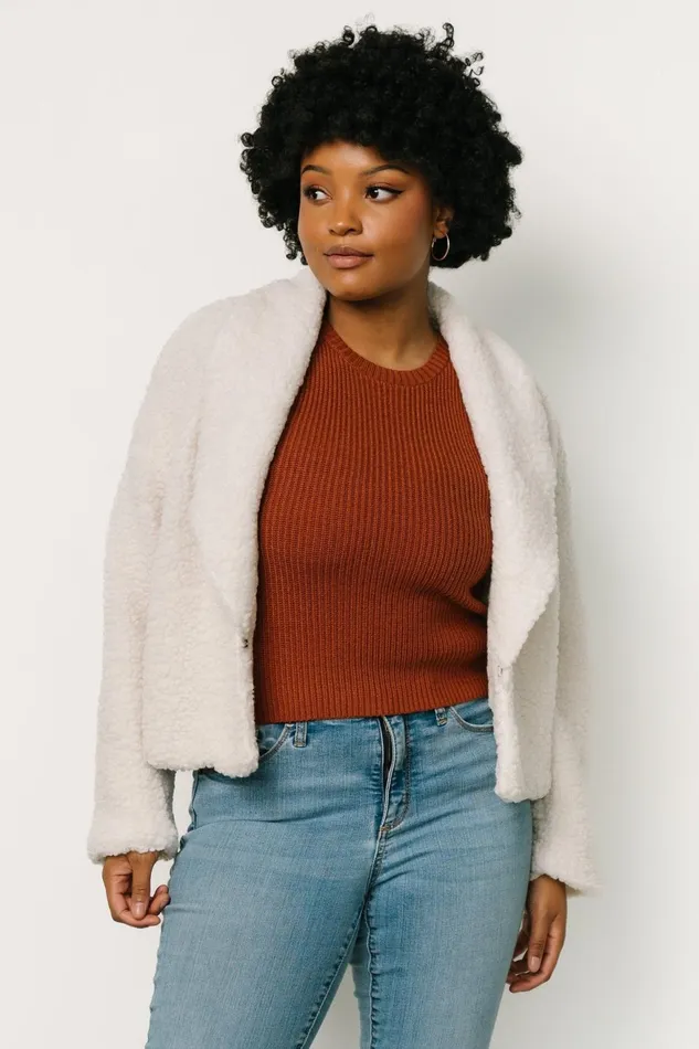Women Outerwear Baltic Born Crest Sherpa Jacket Off White Women Outerwear Baltic Born Crest Sherpa Jacket Off White