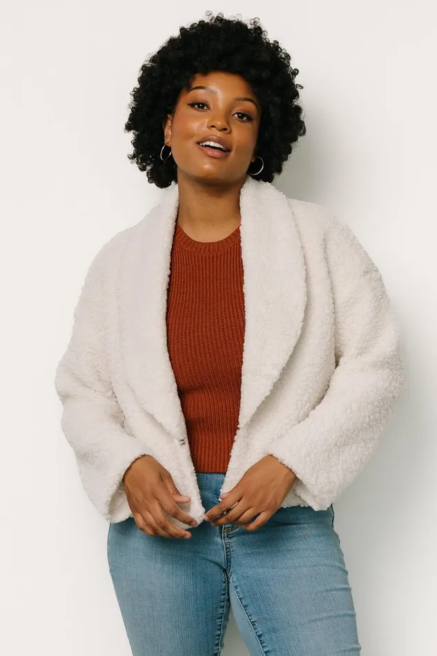 Women Outerwear Baltic Born Crest Sherpa Jacket Off White Women Outerwear Baltic Born Crest Sherpa Jacket Off White