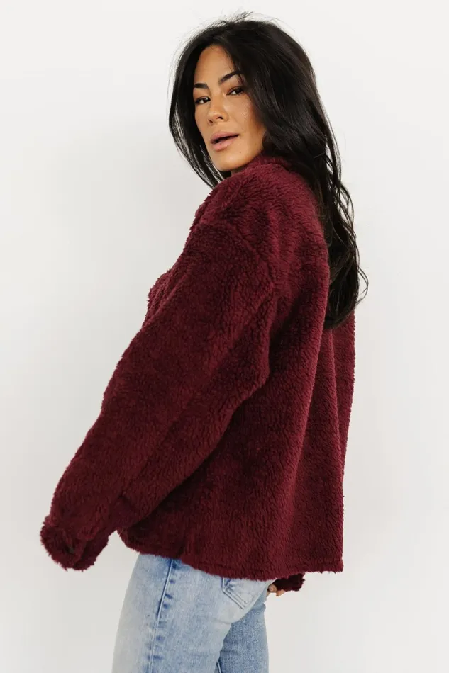 Women Outerwear Baltic Born Midtown Sherpa Jacket Burgundy