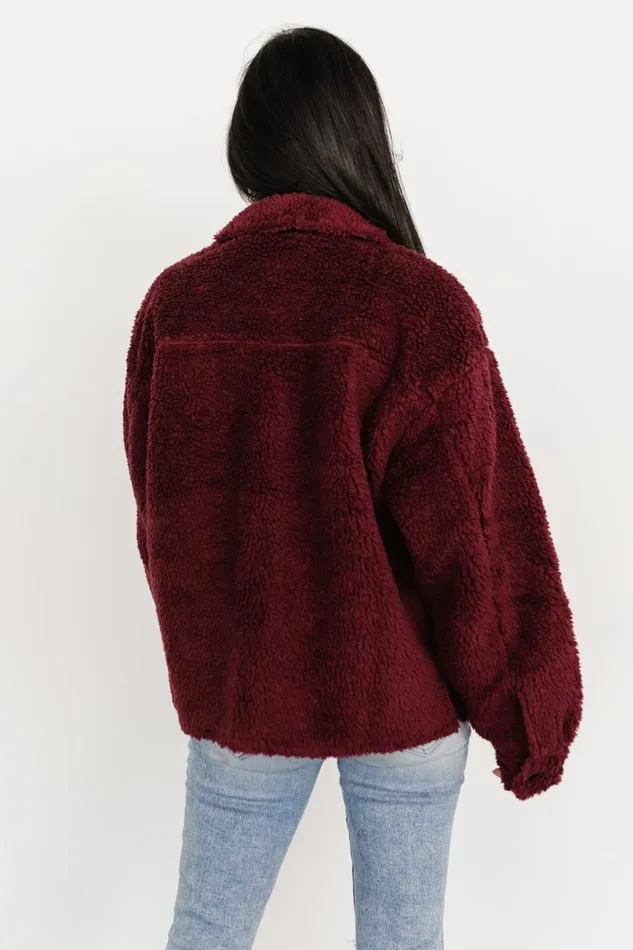 Women Outerwear Baltic Born Midtown Sherpa Jacket Burgundy