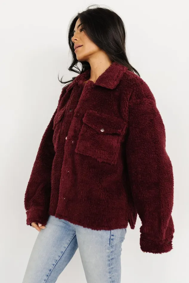 Women Outerwear Baltic Born Midtown Sherpa Jacket Burgundy
