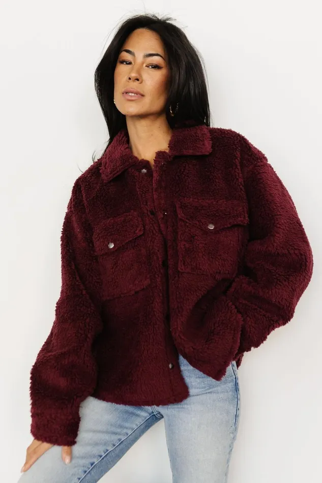 Women Outerwear Baltic Born Midtown Sherpa Jacket Burgundy
