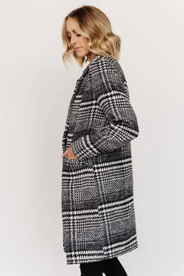 Women Outerwear Baltic Born Townley Houndstooth Coat Black Off White Women Outerwear Baltic Born Townley Houndstooth Coat Black Off White