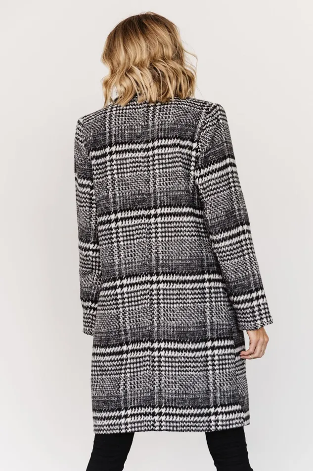 Women Outerwear Baltic Born Townley Houndstooth Coat Black Off White Women Outerwear Baltic Born Townley Houndstooth Coat Black Off White