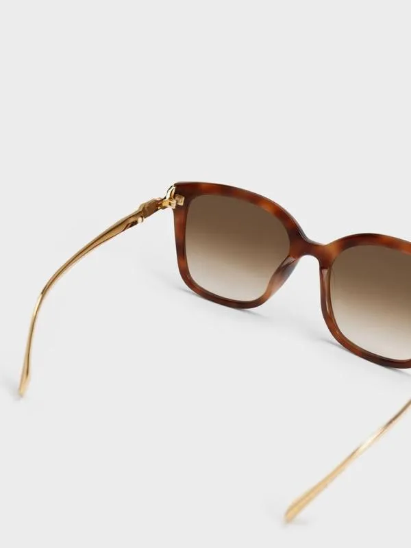 Women Oversized Square Acetate Sunglasses 8211 T Shell CHARLES and KEITH Square