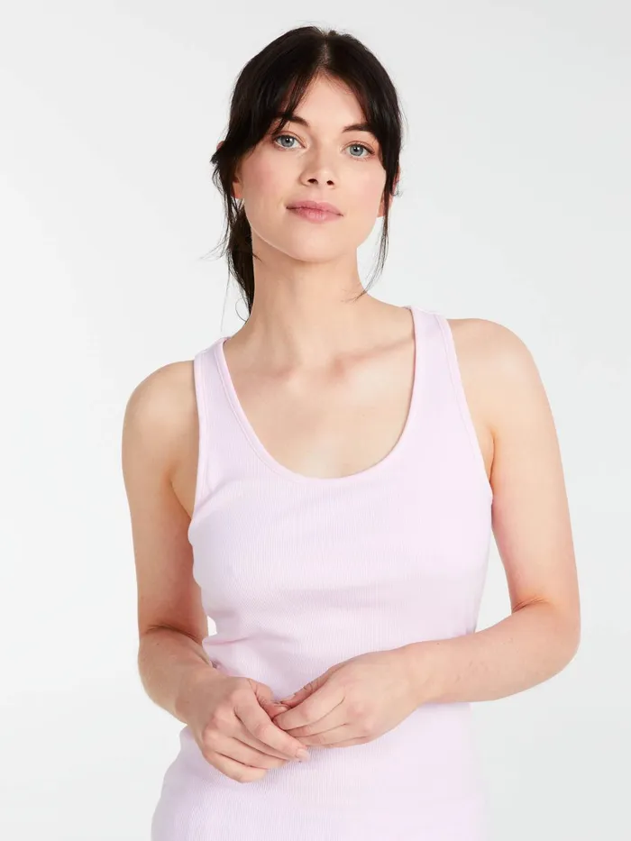 Women PA Classic Tank With Shelf Bra White Peter Alexander Classic Tops