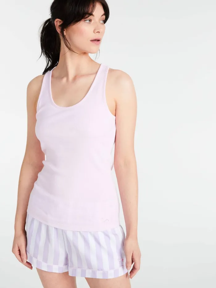 Women PA Classic Tank With Shelf Bra White Peter Alexander Classic Tops