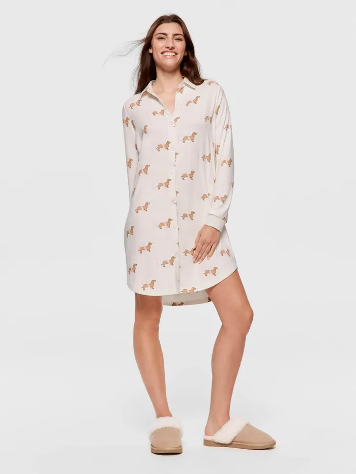 Women PA Penny Long Sleeve Plush Nightshirt Multi Peter Alexander Lounge