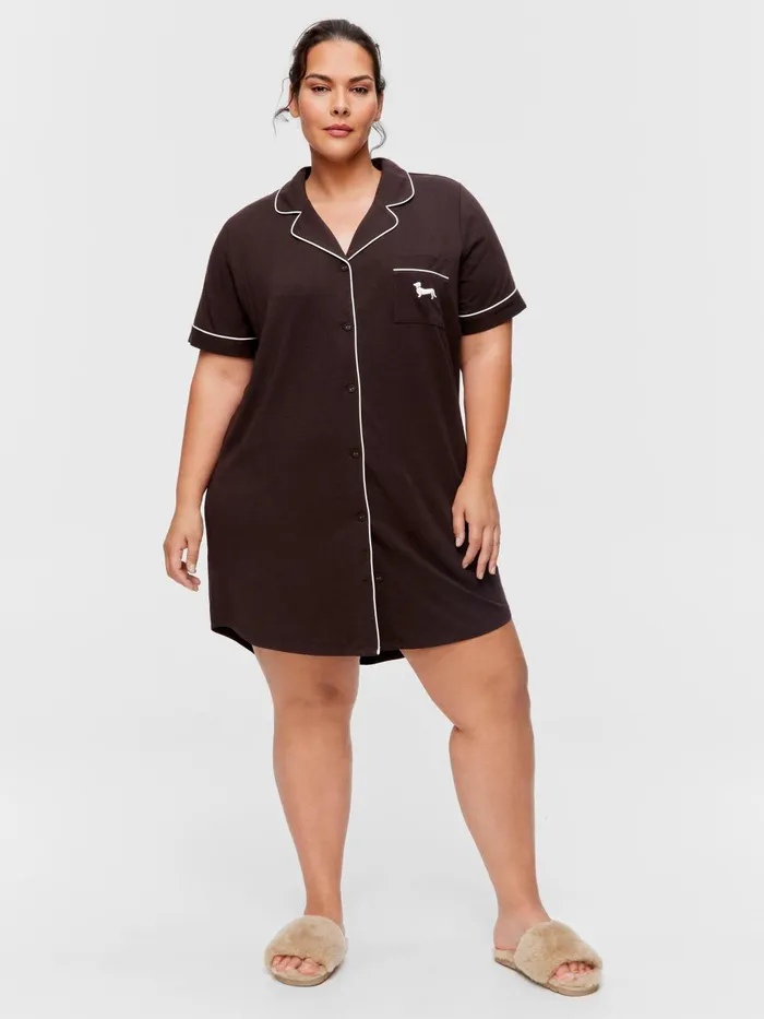 Women PA Plus Chocolate Bamboo Nightshirt Chocolate Peter Alexander Nighties
