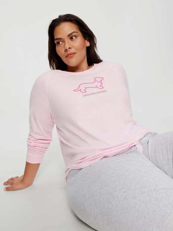 Women PA Plus Classic Long Sleeve Penny Tee Pale Blue Peter Alexander Classic Tops Women PA Plus Classic Long Sleeve Penny Tee Pale Blue Peter Alexander Classic Tops