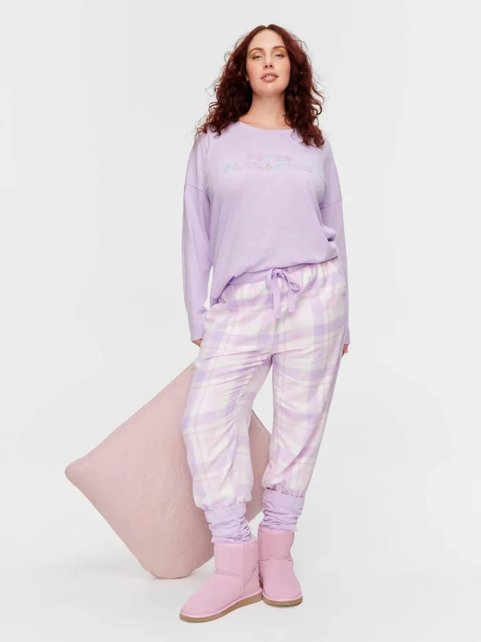 Women PA Plus Lilac Check Flannelette Legwarmer Pj Pant Multi Peter Alexander Pants