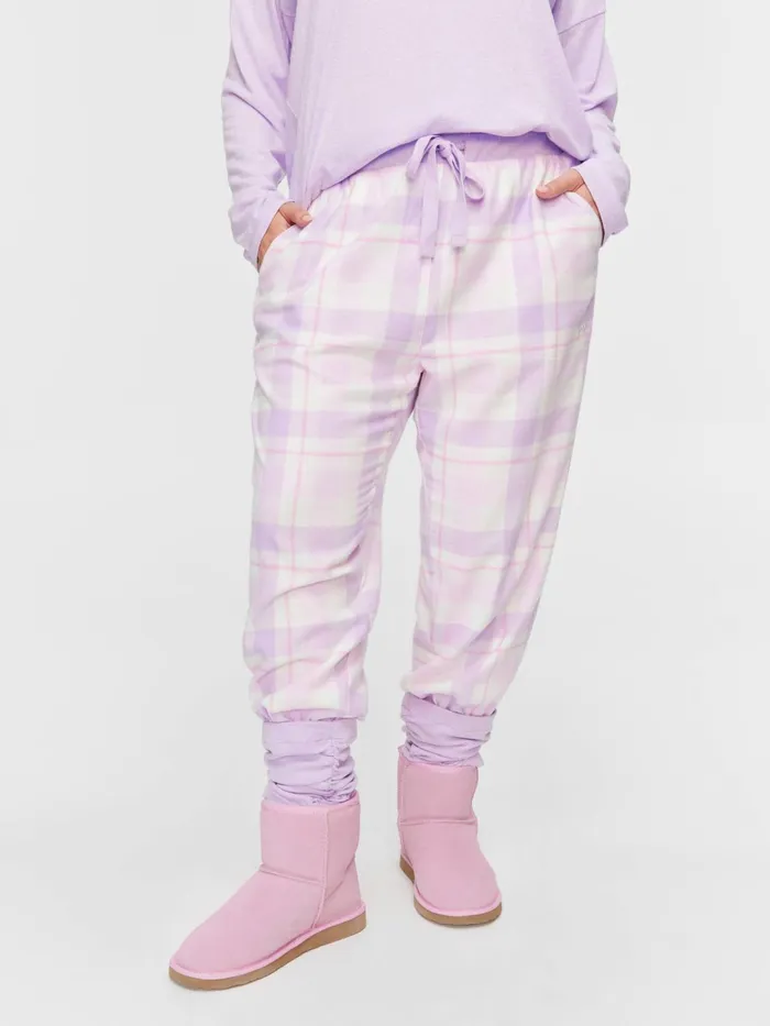 Women PA Plus Lilac Check Flannelette Legwarmer Pj Pant Multi Peter Alexander Pants