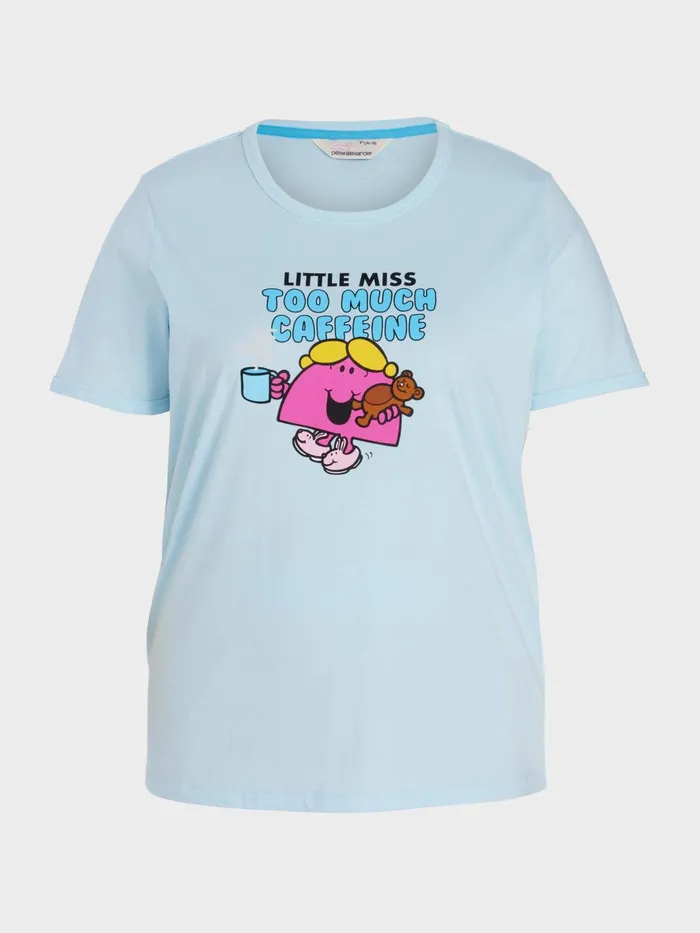 Women PA Plus Little Miss Caffeine Tee Pale Blue Peter Alexander Tops