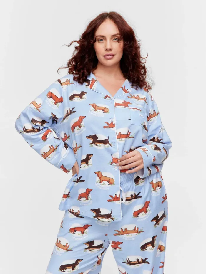 Women PA Plus Penny Spot Bamboo Flannelette Long Pj Set Multi Peter Alexander Sets and Onesies