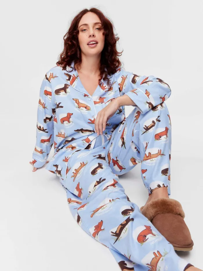 Women PA Plus Penny Spot Bamboo Flannelette Long Pj Set Multi Peter Alexander Sets and Onesies