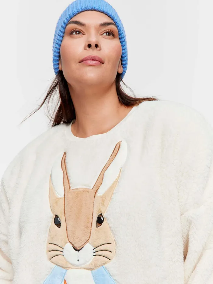 Women PA Plus Peter Rabbit Fleece Sweater Nightie Multi Peter Alexander Nighties