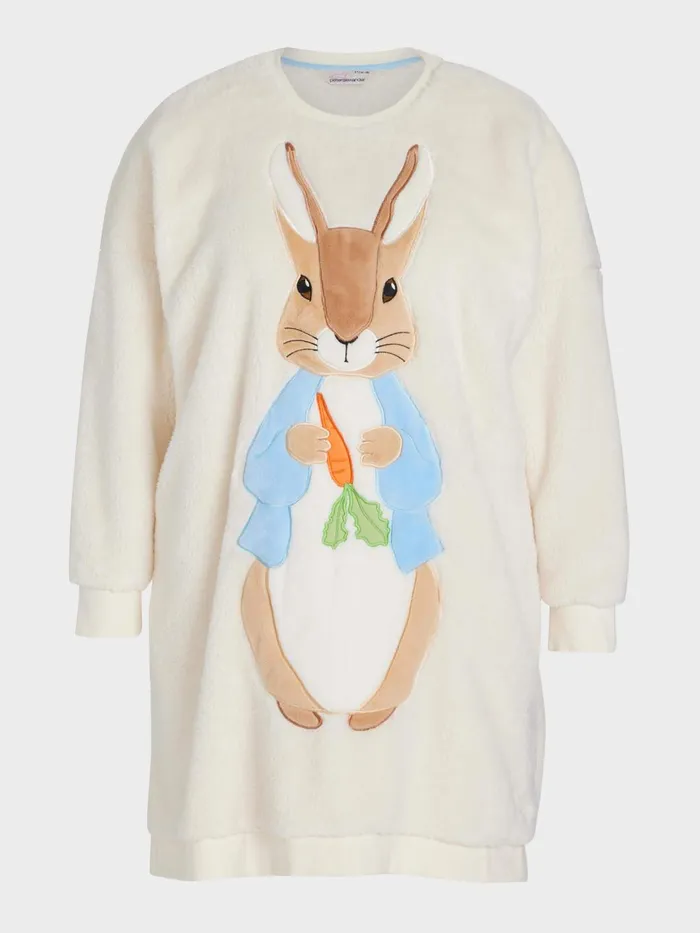 Women PA Plus Peter Rabbit Fleece Sweater Nightie Multi Peter Alexander Nighties