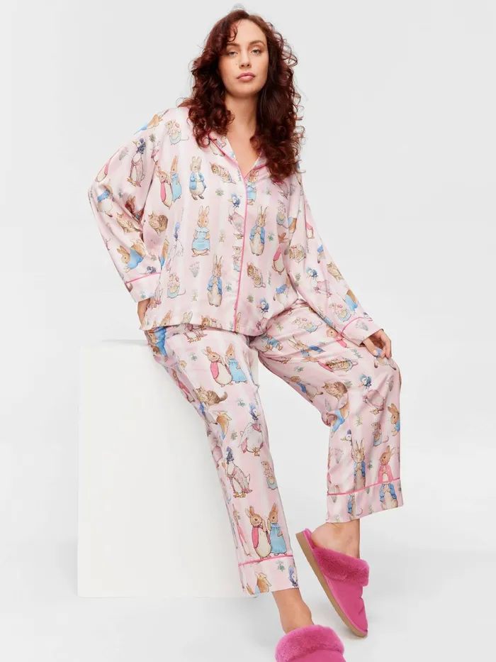 Women PA Plus Peter Rabbit Satin Long Sleeve Pj Set Multi Peter Alexander Satin Women PA Plus Peter Rabbit Satin Long Sleeve Pj Set Multi Peter Alexander Satin
