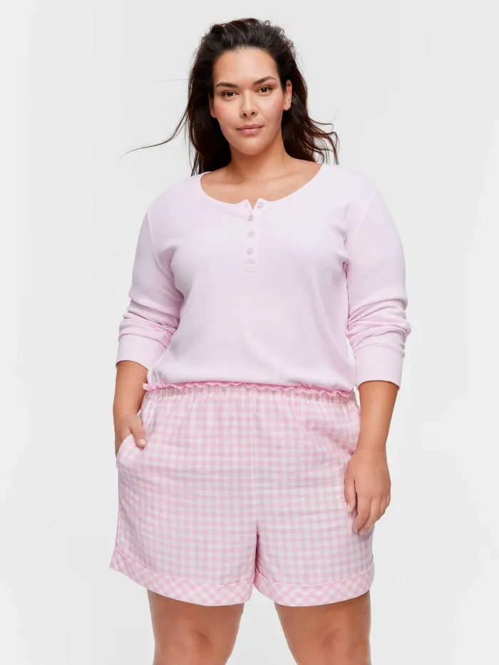Women PA Plus Pink Gingham Check Mid Short Multi Peter Alexander Shorts