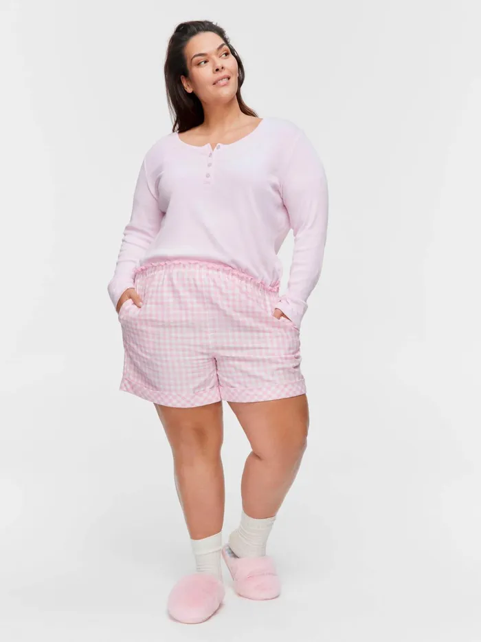 Women PA Plus Pink Gingham Check Mid Short Multi Peter Alexander Shorts