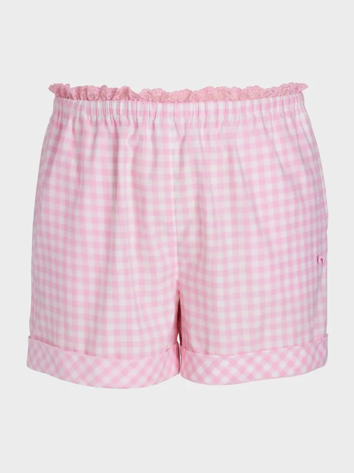 Women PA Plus Pink Gingham Check Mid Short Multi Peter Alexander Shorts