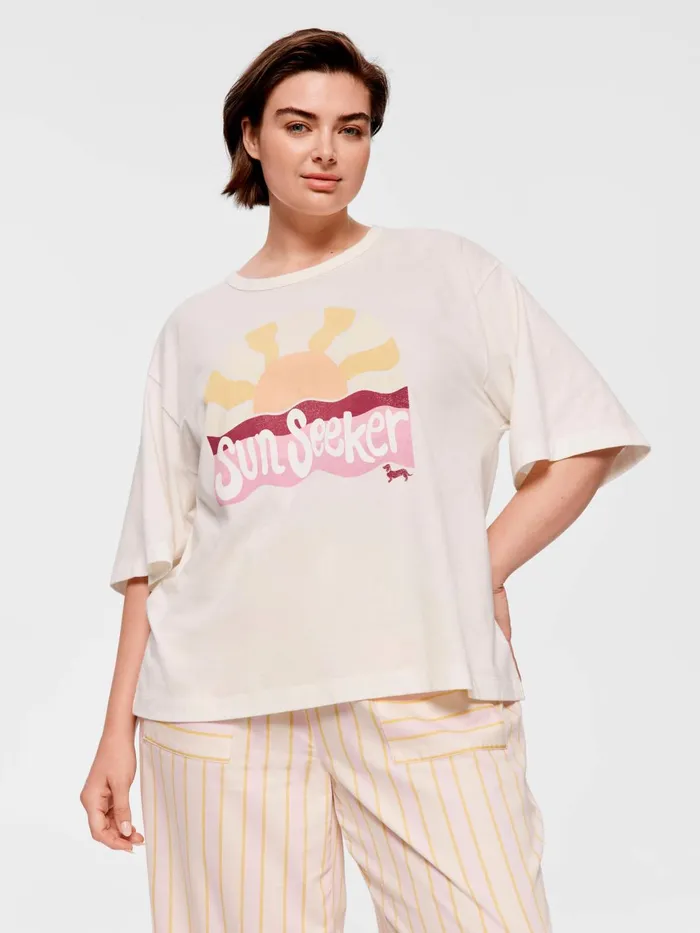 Women PA Plus Sunseeker Tee Cream Peter Alexander Tops