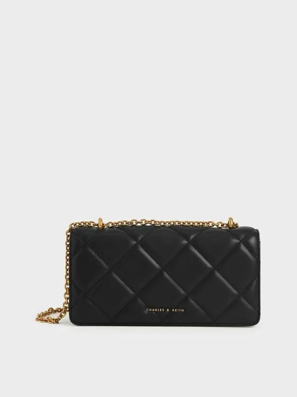 Women Paffuto Chain Handle Quilted Long Wallet 8211 Black CHARLES and KEITH Long Wallets Women Paffuto Chain Handle Quilted Long Wallet 8211 Black CHARLES and KEITH Long Wallets