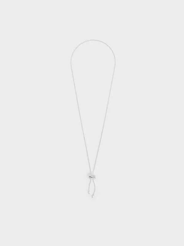 Women Paige Ribbon Necklace 8211 Silver CHARLES and KEITH Necklaces Women Paige Ribbon Necklace 8211 Silver CHARLES and KEITH Necklaces