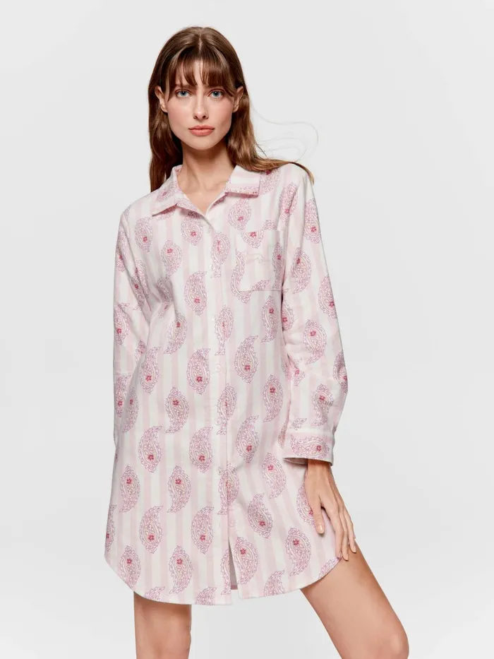 Women Paisley Flannelette Nightshirt Multi Peter Alexander Nighties