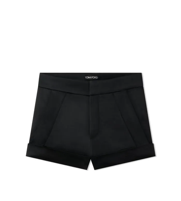 Women Pants and Shorts Tom Ford Fluid DoubleFaced Satin Shorts Black