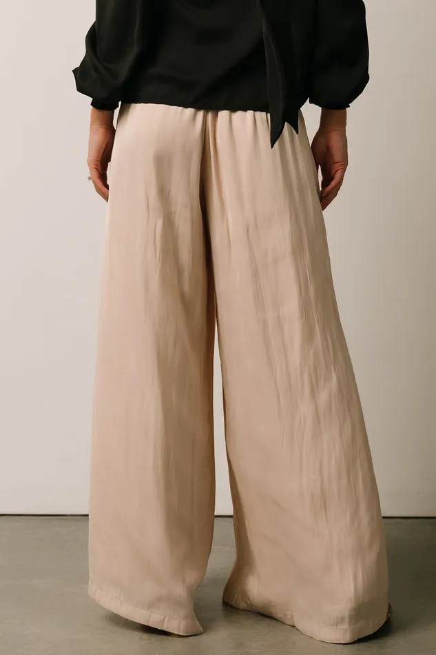 Women Pants Baltic Born Jayla Palazzo Satin Pant Champagne