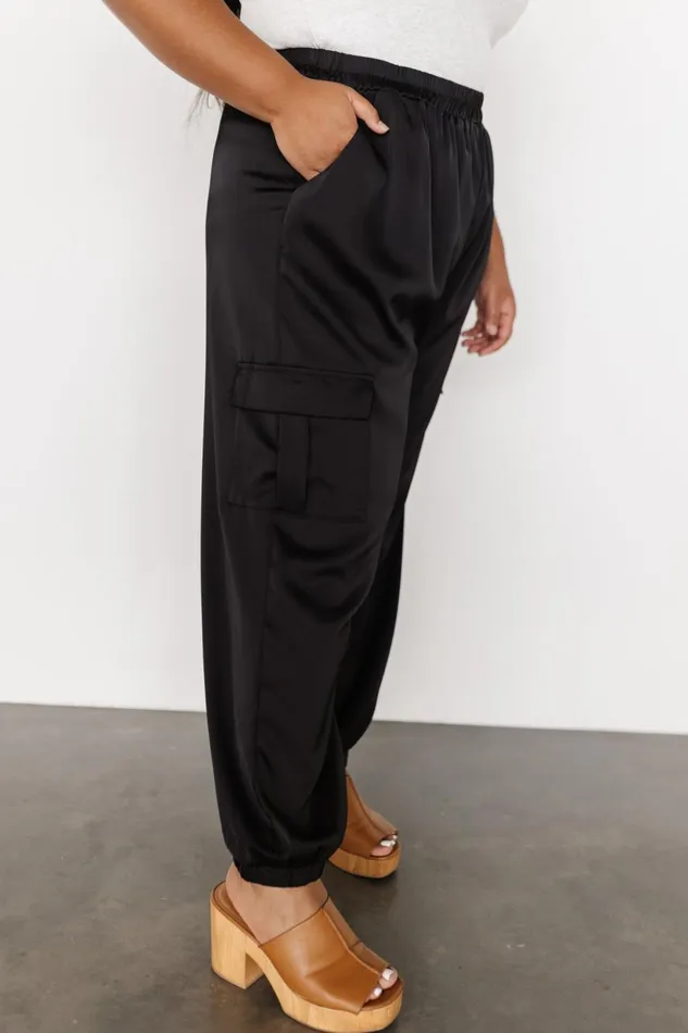 Women Pants Baltic Born William Satin Jogger Pants Black Women Pants Baltic Born William Satin Jogger Pants Black