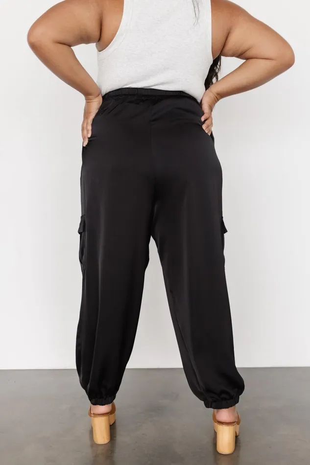 Women Pants Baltic Born William Satin Jogger Pants Black Women Pants Baltic Born William Satin Jogger Pants Black