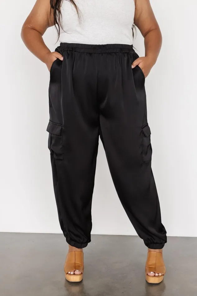 Women Pants Baltic Born William Satin Jogger Pants Black Women Pants Baltic Born William Satin Jogger Pants Black