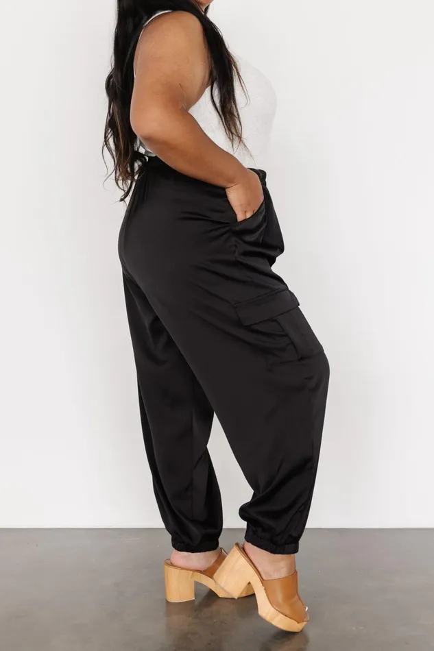 Women Pants Baltic Born William Satin Jogger Pants Black Women Pants Baltic Born William Satin Jogger Pants Black