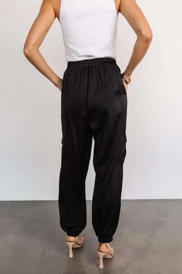 Women Pants Baltic Born William Satin Jogger Pants Black Women Pants Baltic Born William Satin Jogger Pants Black