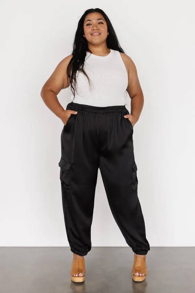 Women Pants Baltic Born William Satin Jogger Pants Black Women Pants Baltic Born William Satin Jogger Pants Black