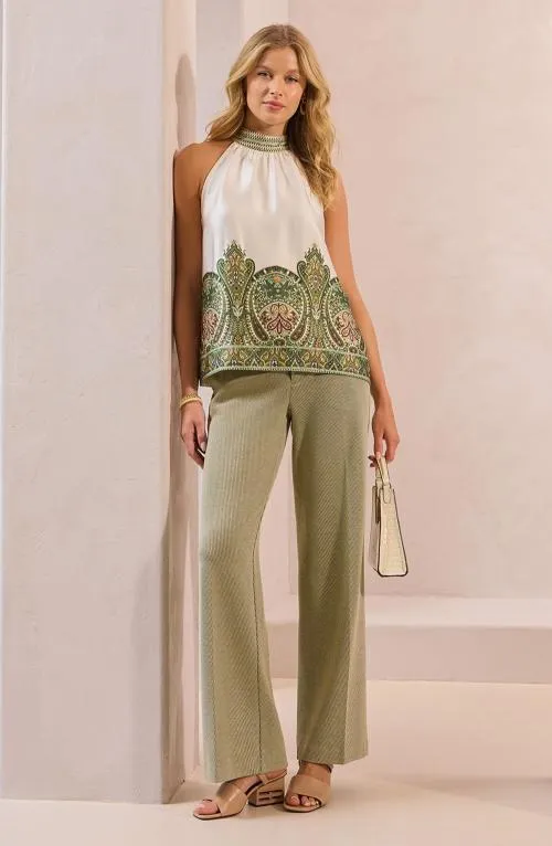 Women Pants Liverpool Los Angeles Kelsey Wide Leg Trouser Artichoke Cream