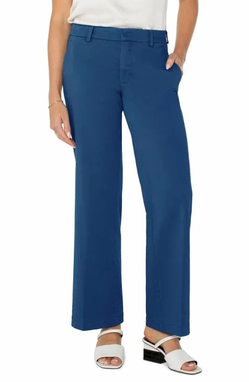 Women Pants Liverpool Los Angeles Kelsey Wide Leg Trouser Goddess Blue