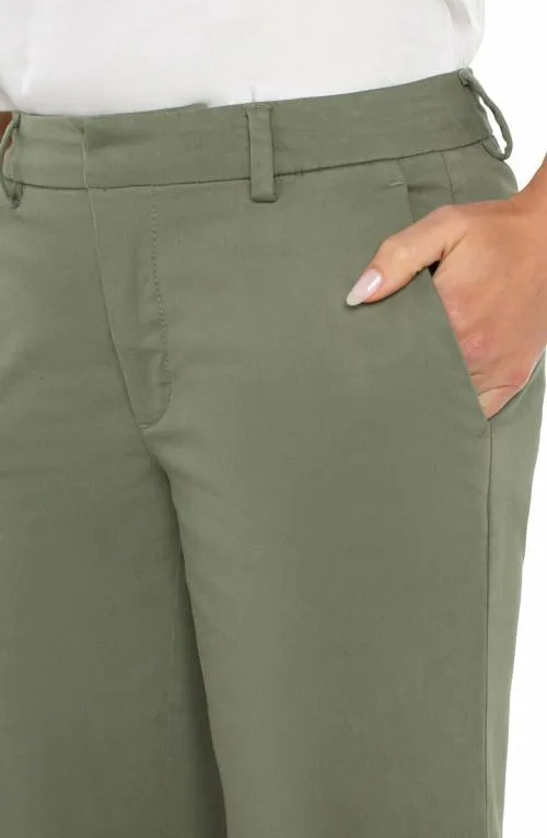 Women Pants Liverpool Los Angeles Kelsey Wide Leg Trouser Martini Olive