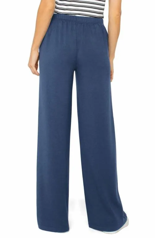 Women Pants Liverpool Los Angeles Pullon Wide Leg Prussian Blue