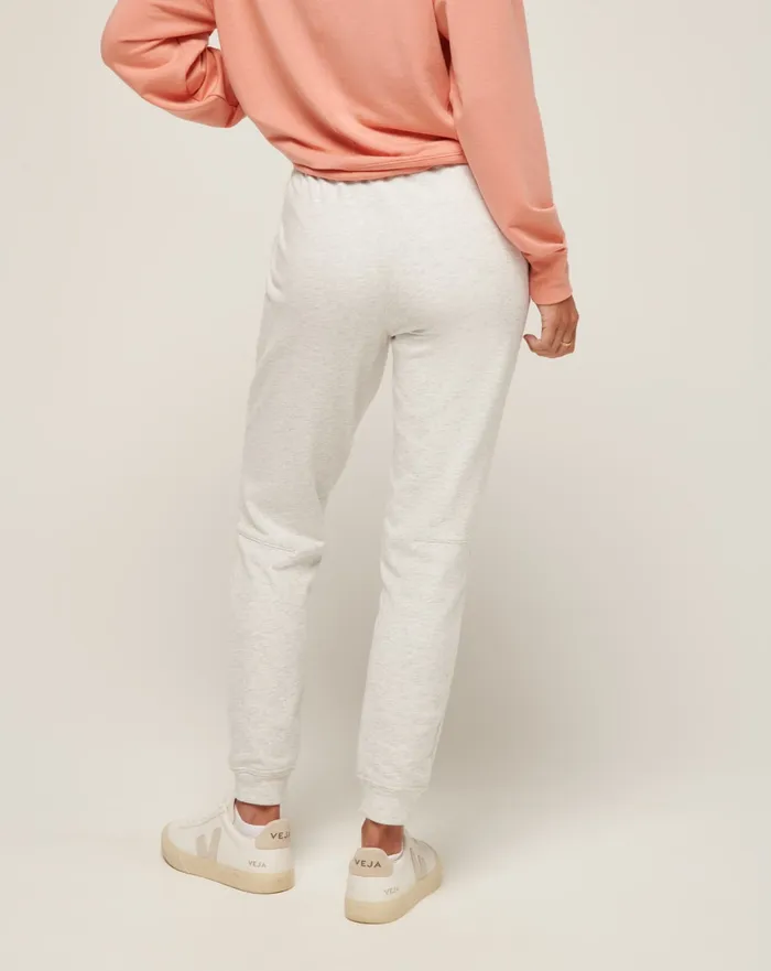 Women Pants TravisMathew CLOUD FLEECE JOGGER Heather Light Grey